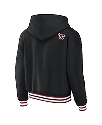 Women's Wear by Erin Andrews Black Carolina Hurricanes Lace-Up Pullover Hoodie