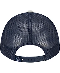 Men's New Era Heather Gray, Navy Dallas Cowboys Pop Trucker 9FORTY Adjustable Hat