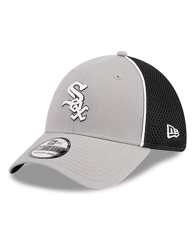 Men's New Era Gray Chicago White Sox Pipe 39THIRTY Flex Hat