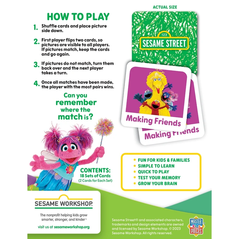 MasterPieces Sesame Street - Elmo & Friends Matching Game for kids