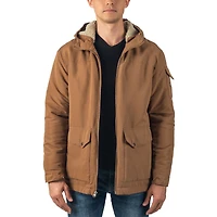 Alpine Swiss Mens Sherpa Lined Parka Hooded Winter Coat Cargo Utility Jacket