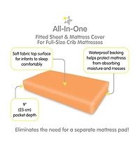 BreathableBaby All-in-One Fitted Sheet & Waterproof Cover for 52" x 28" Crib Mattress (2-Pack)