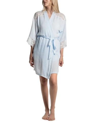 Linea Donatella Women's Luxe Satin Bridal Robe