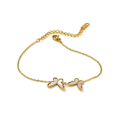 Butterfly Bracelet with Sea Shell Inlay Bracelet for Women