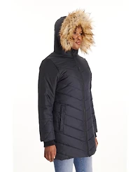 Modern Eternity Maternity Lexi - 3in1 Coat Detachable Faux Fur
