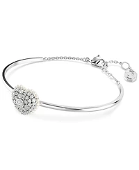 Swarovski Silver-Tone Hyperbola Heart Bangle Bracelet