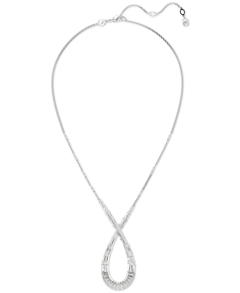 Swarovski Rhodium-Plated Mixed Crystal Infinity Pendant Necklace, 15" + 2-3/4" extender