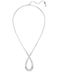 Swarovski Rhodium-Plated Mixed Crystal Infinity Pendant Necklace, 15" + 2-3/4" extender