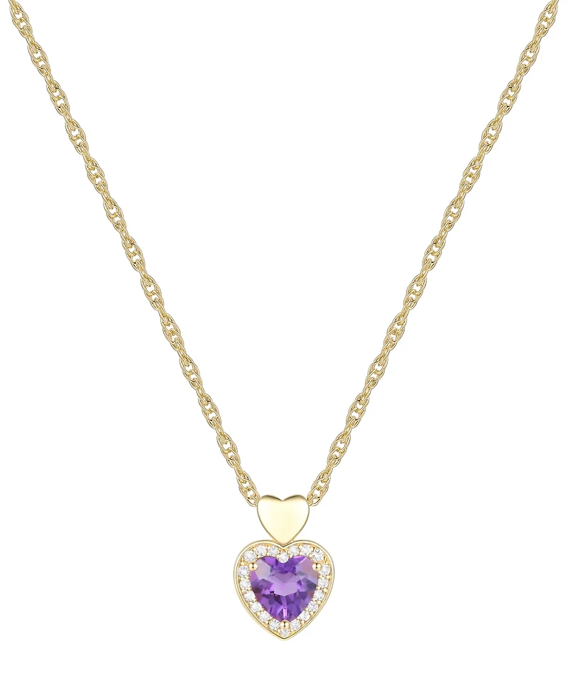 3-Pc. Set Amethyst (2-1/8 ct. t.w.) & Lab-Grown White Sapphire (1/3 Heart Ring, Pendant Bracelet 14k Gold-Plated Sterling Silver (Also