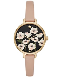 kate spade new york Women's Metro Three-Hand Nude Leather Watch 34mm Gift Set