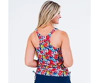 Calypsa Women's Maya Tankini Swim Top With Removable Cups