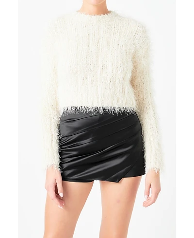 Women's Long Sleeve Cropped Sweater