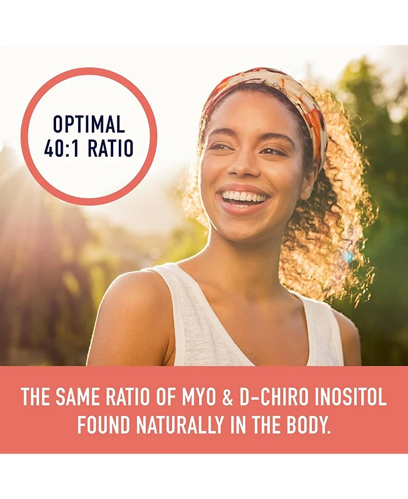 Myo-Inositol & D-Chiro Inositol for Women's Hormone Balance, Ideal 40:1 Ratio, Menstrual Cycle & Ovarian Health Support Supplement, SMNutrition, 120ct