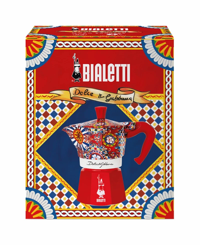 Bialetti Blue Meditteraneo Dolce & Gabbana 3-Cup Moka Stovetop Coffee Maker
