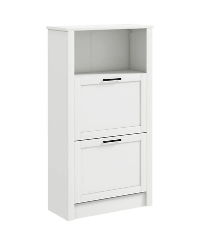 Homcom Shoe Storage Cabinet with Open Compartment and 2 Flip Drawers