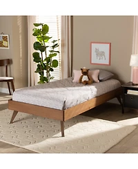 Baxton Studio Lissette Mid-Century Modern Twin Size Finished Wood Platform Bed Frame