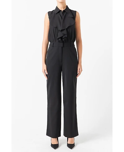 Women's Sleeveless Ruffle Jumpsuit