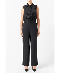 Women's Sleeveless Ruffle Jumpsuit