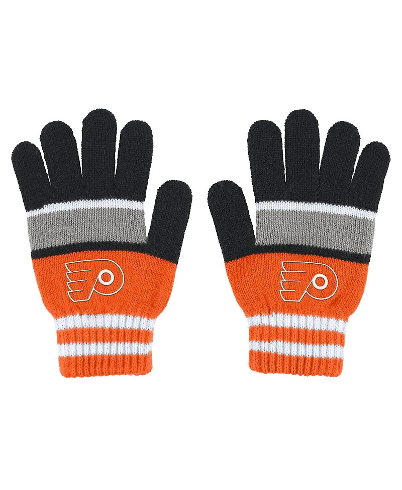 Women's Wear by Erin Andrews Philadelphia Flyers Stripe Glove and Scarf Set