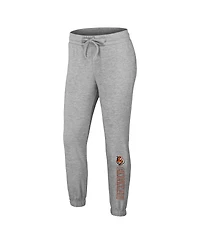 Women's Wear by Erin Andrews Heather Gray Cincinnati Bengals Plus Knitted Tri-Blend Long Sleeve T-shirt and Pants Lounge Set