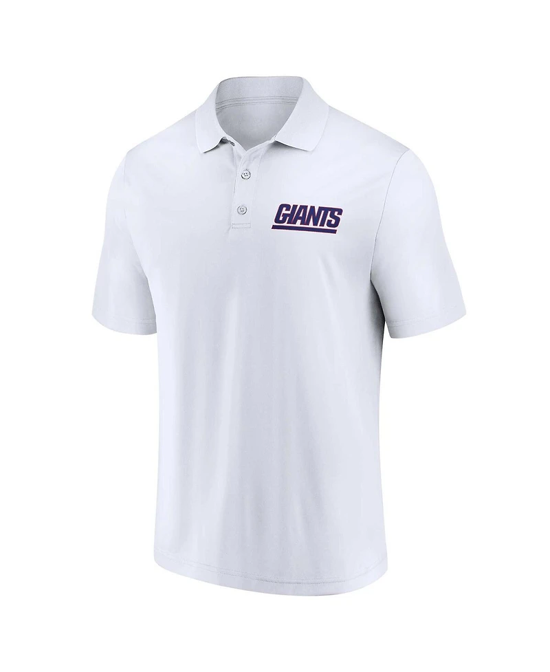Men's Fanatics White, Royal New York Giants Lockup Two-Pack Polo Shirt Set