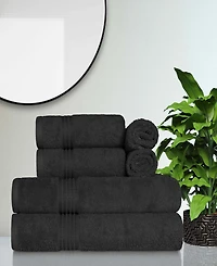 Superior Solid Quick Drying Egyptian Cotton 6 Piece Bath Towel Set