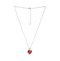 Sohi Women's Red Heart Stone Pendant Necklace