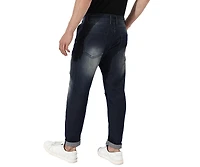Campus Sutra Men's Ripped Dark-Wash Denim Jeans