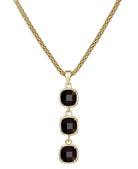 Lapis Lazuli Triple Drop Pendant Necklace in 14k Gold-Plated Sterling Silver, 18 + 3" extender (Also in Turquoise, Citrine, Amethyst, Garnet & Onyx)