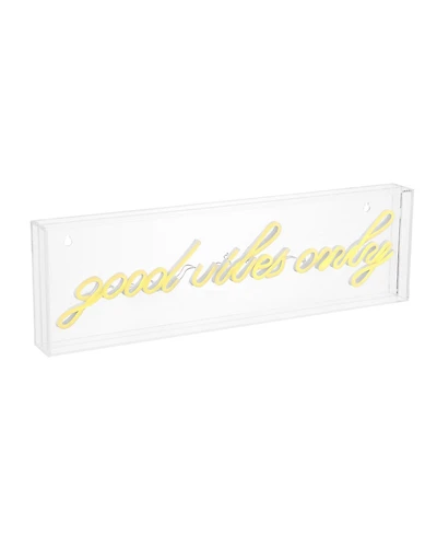 Jonathan Y Good Vibes Only Contemporary Glam Acrylic Box Usb Operated Led Neon Light