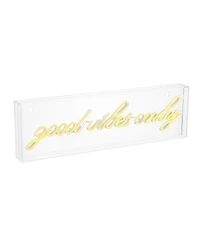Jonathan Y Good Vibes Only Contemporary Glam Acrylic Box Usb Operated Led Neon Light