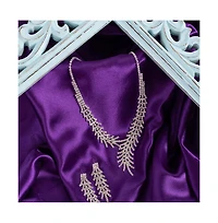Sohi Women's Silver Bling Drop Jewelry Set