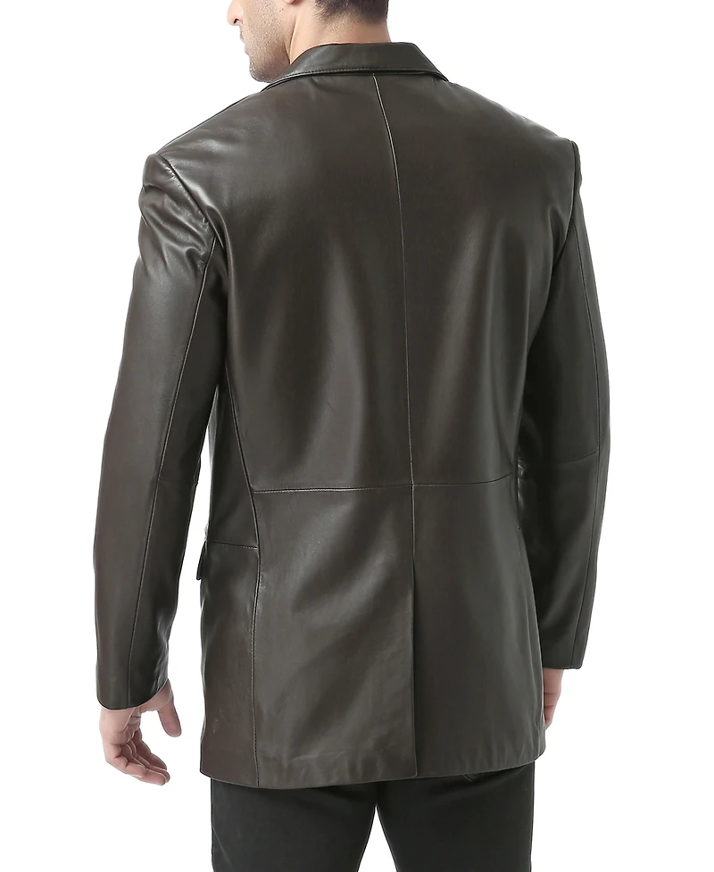 Bgsd Men Classic Two-Button Leather Blazer - Big and Tall