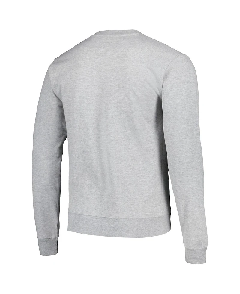 Men's League Collegiate Wear Heather Gray Distressed Kansas Jayhawks Tall Arch Essential Pullover Sweatshirt