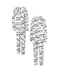 Women's Concepts Sport Cream Seattle Seahawks Docket Hoodie Full-Zip Union Suit