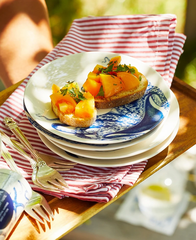 Caskata Lucy Octopus Canape Plate, Set of 4