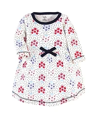 Touched by Nature Baby Girls Organic Cotton Long-Sleeve Dresses 2pk, Flutter Garden