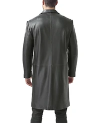 Bgsd Men Classic Leather Long Walking Coat - Big and Tall