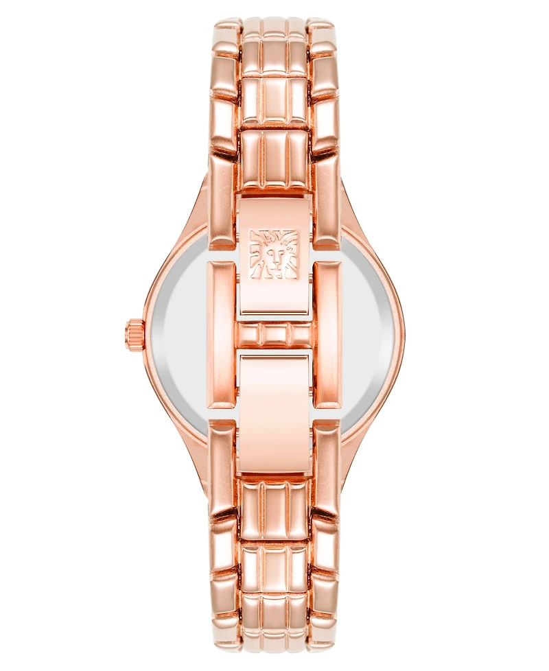 Anne Klein Women's Quartz Round Rose Gold-Tone Alloy Watch, 28mm