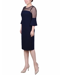 Ny Collection Women's Illusion Neck Scuba Dress
