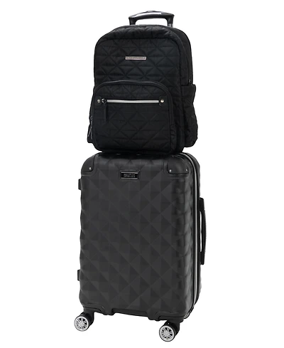 Diamond Tower Lightweight Hardside Expandable Spinner 2pc 20-Inch Carry On Luggage + Matching 15" Laptop Backpack Set