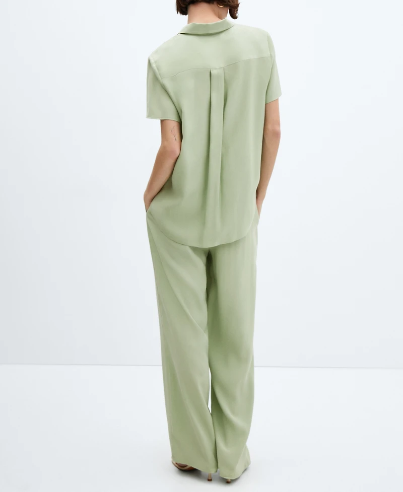 Mango Women's Short-Sleeve Button-Down Shirt