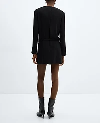 Mango Women's Belted Ruched Dress