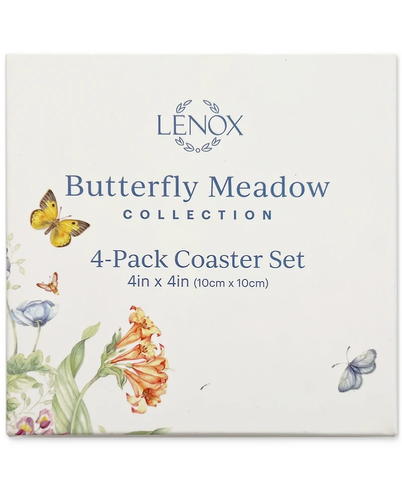 Lenox Butterfly Meadow Garden Cork Coasters, Set of 4