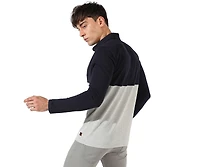 Campus Sutra Men's Navy Blue & Light Grey Contrast Panel Shirt