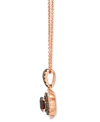 Le Vian Chocolate Diamond & Nude Diamond Flower Adjustable 20" Pendant Necklace (7/8 ct. t.w.) in 14k Rose Gold