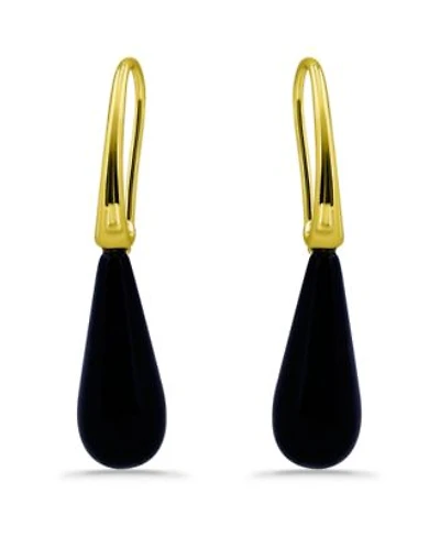 Macys Gold Or Silver Plated Genuine Stone Teardrop Earrings