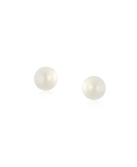 Bling Jewelry Tiny Minimalist Cz Accent14K Gold White Freshwater Cultured Pearl Stud Earrings Secure Screw Back