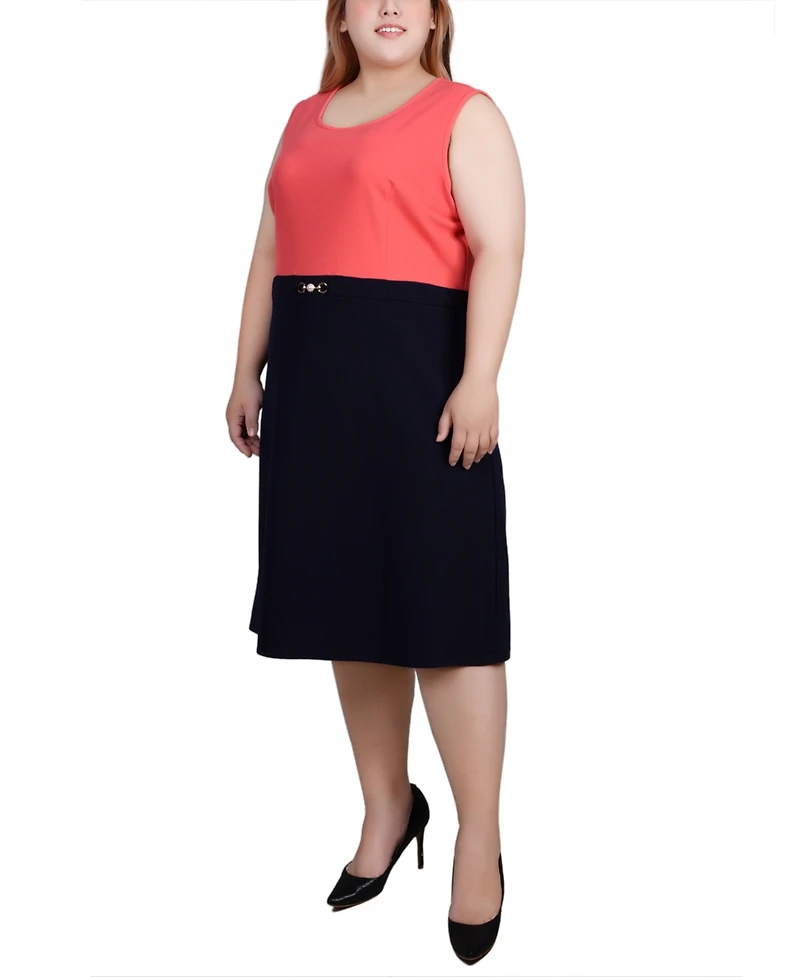 Ny Collection Plus Size 3/4 Sleeve Dress, 2 Piece Set