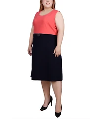 Ny Collection Plus Size 3/4 Sleeve Dress, 2 Piece Set